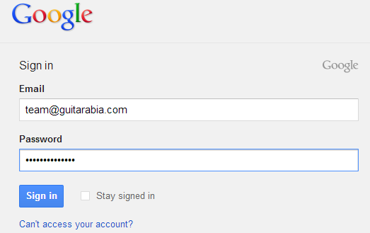 Guitarabia login to youtube username and password